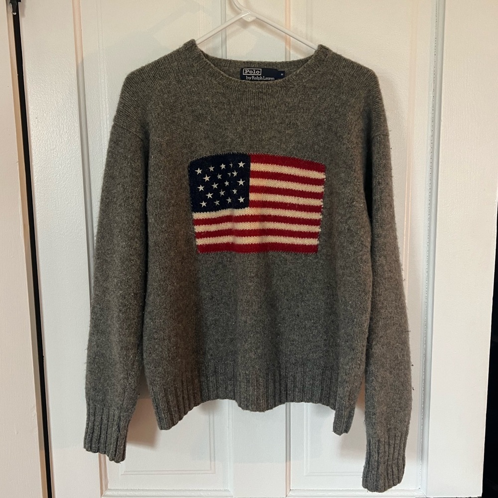 Ralph Lauren Americana Sweater 100% Lambswool